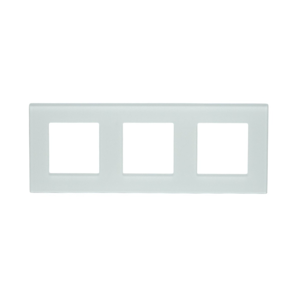 Rama tripla sticla alba priza si intrerupator 228x86x10mm