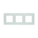 Rama tripla sticla alba priza si intrerupator 228x86x10mm