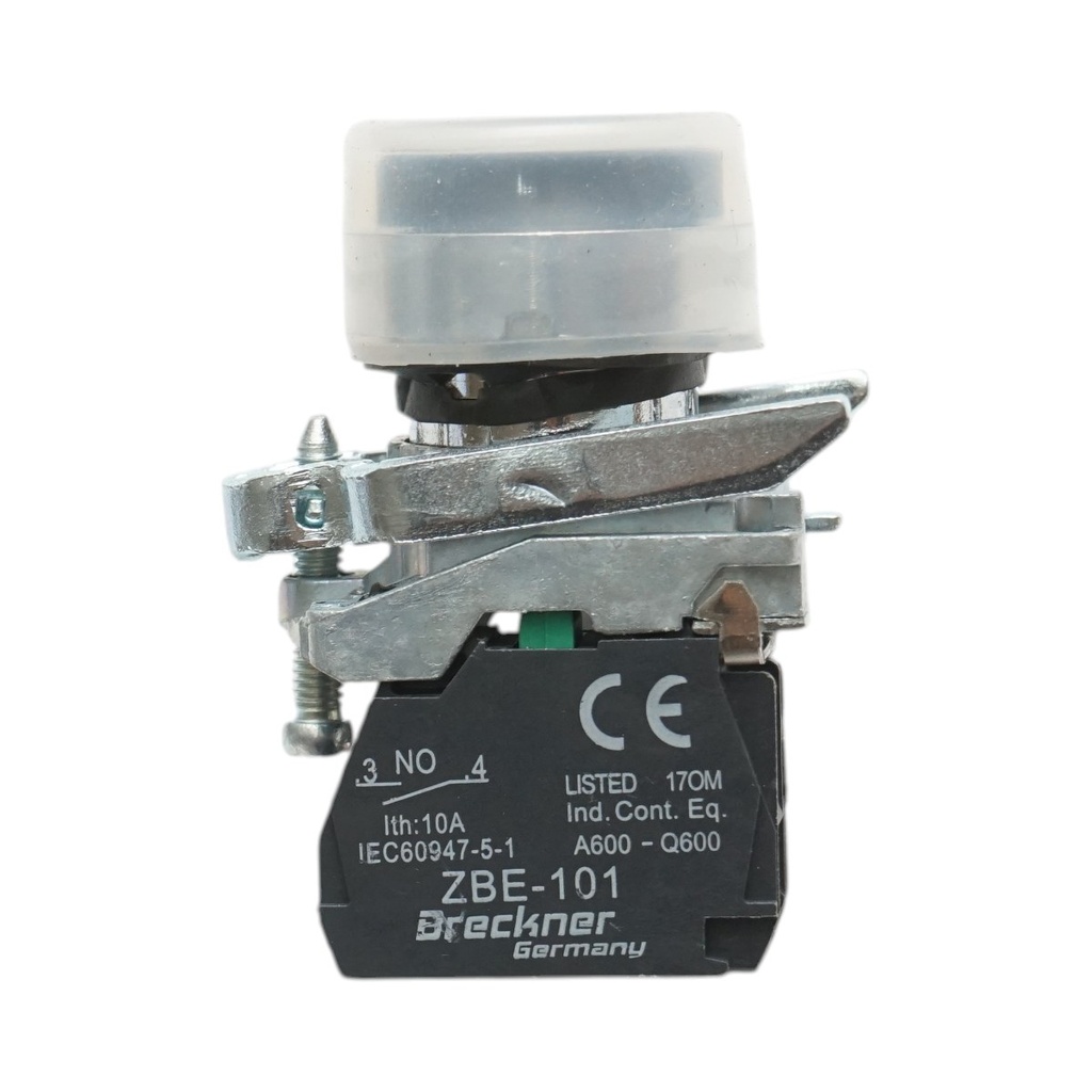 Buton comanda negru cu capac protectie 22mm, 1NO, TB4-BP21, IP65