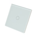 Intrerupator touch alb simplu 220V, indicator luminos, rama sticla 86x86x34mm