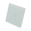 Intrerupator touch cap scara alb 220V, indicator luminos, rama sticla 86x86x34mm