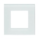 Rama simpla sticla alba priza si intrerupator 86x86x10mm