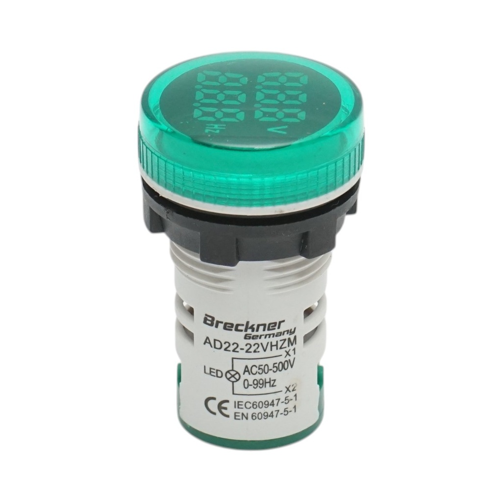 Indicator voltmetru si frecventa LED verde 0-99Hz/50-500V AC
