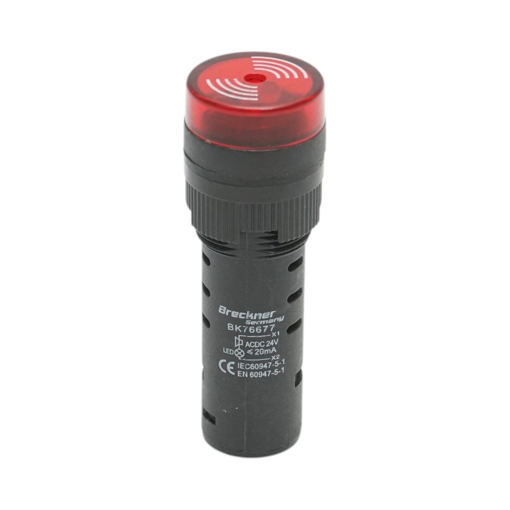 Indicator industrial semnalizare LED cu sonerie 24V AC/DC 16mm