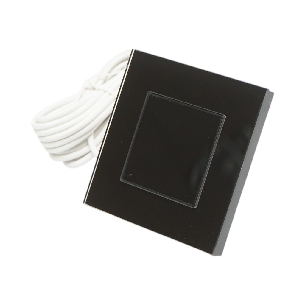 Termostat WiFi incalzire in pardoseala si boiler, afisaj digital, senzor extern, rama sticla neagra 86x86mm