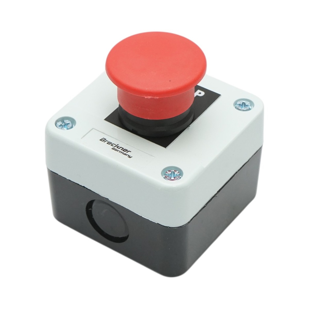 Carcasa buton comanda STOP rosu tip ciuperca cu revenire 1NC 40mm