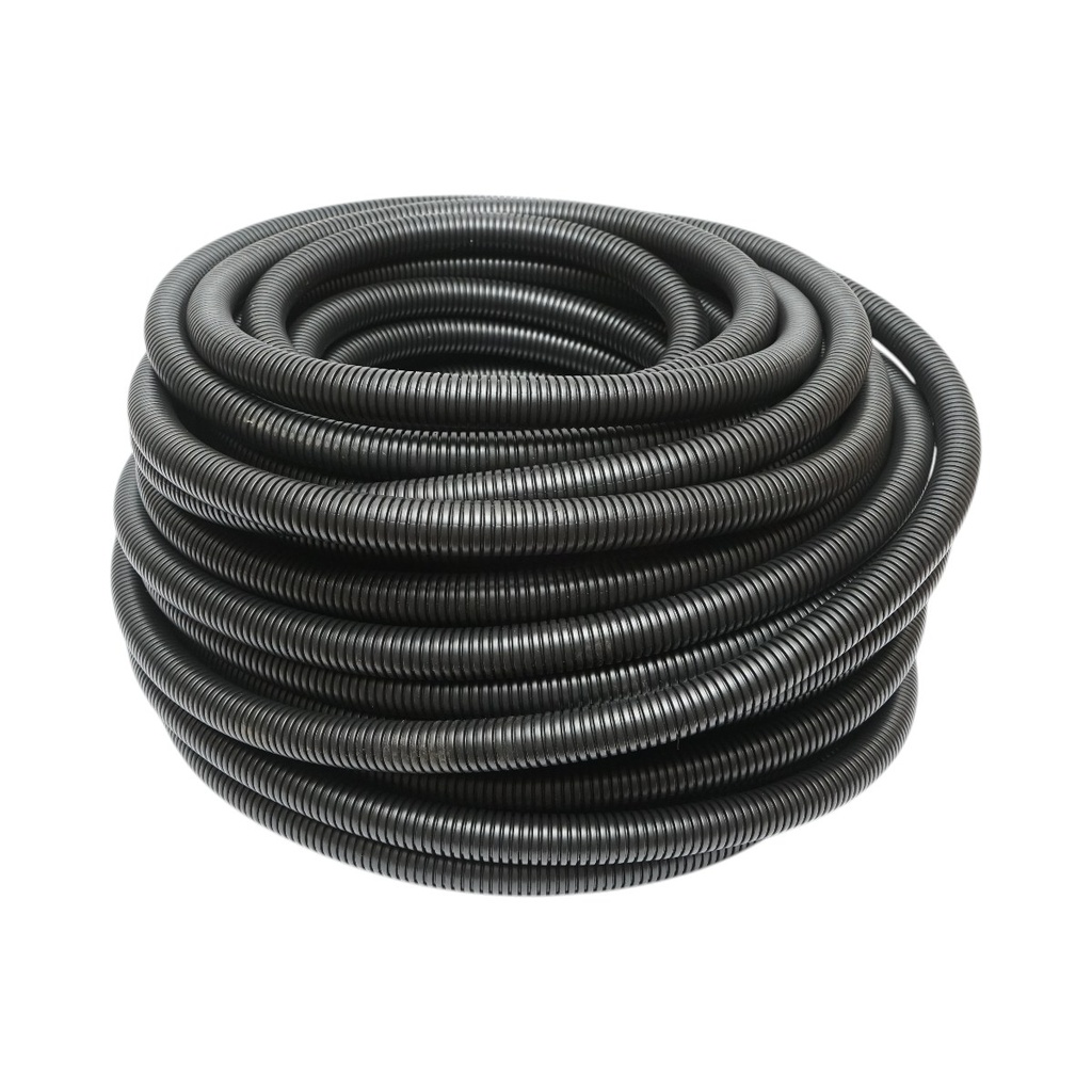 Tub flexibil copex 25mm fara fir, ignifug din polietilena HDPE, 320N negru 50m/rola Longroad