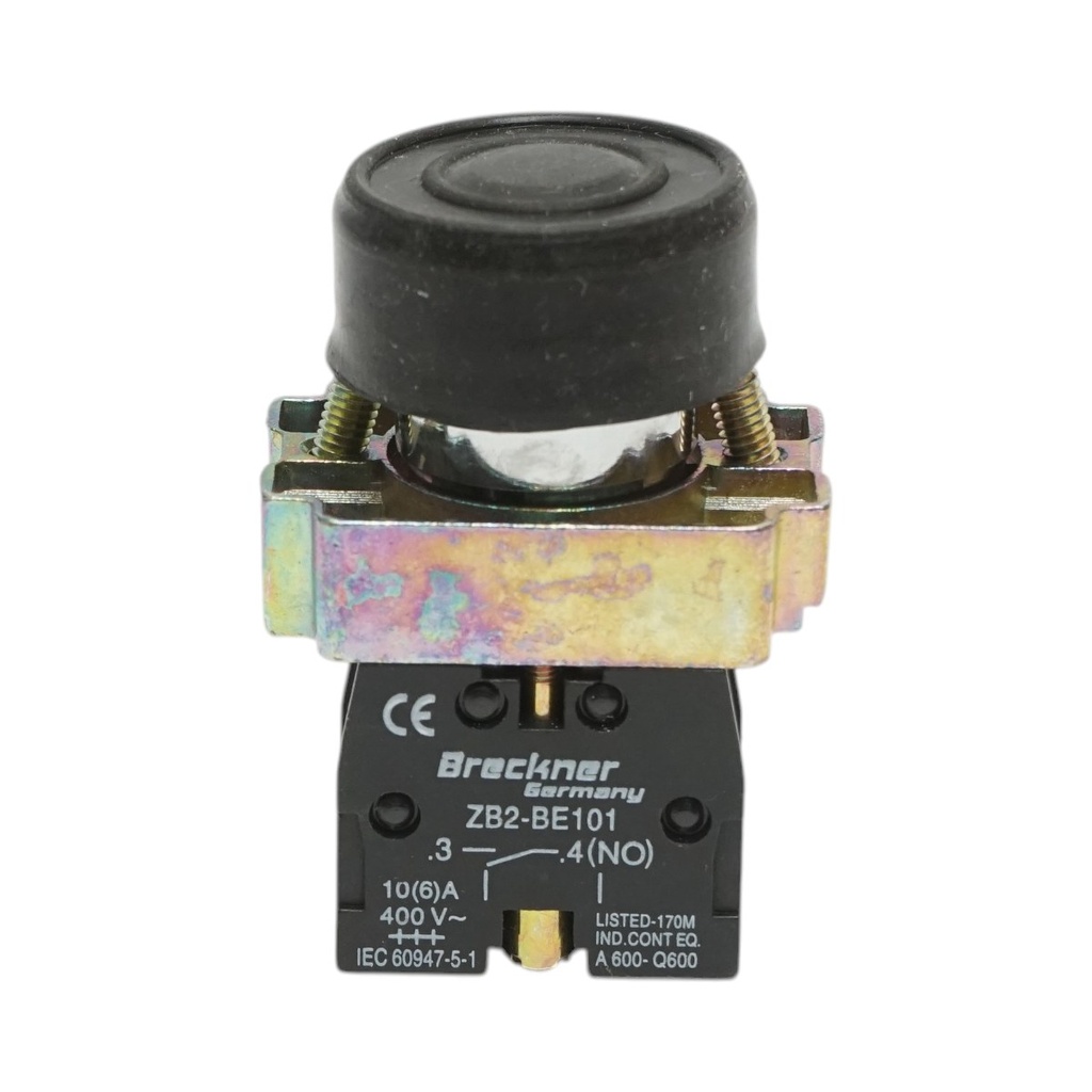 Buton comanda negru cu capac protectie IP65, 1NO, 400V/10A, LAY5