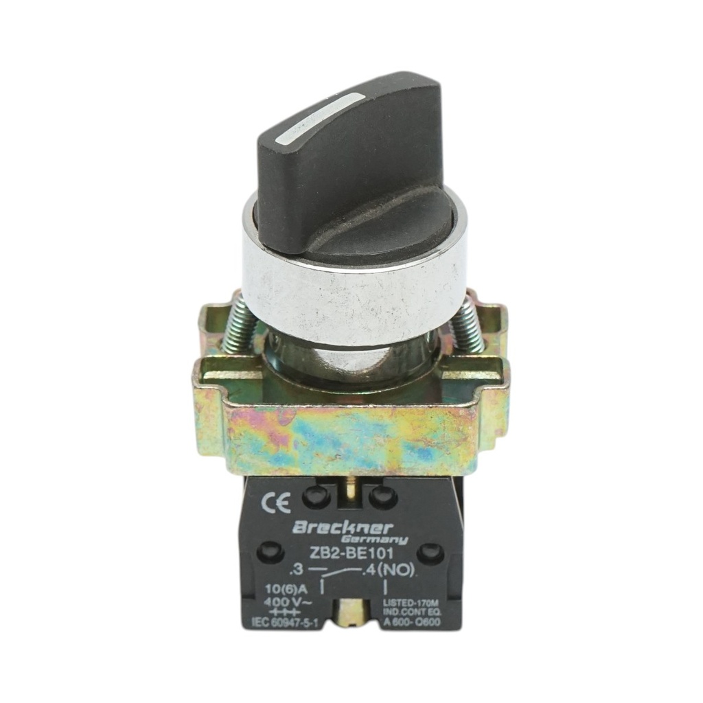 Selector 2 pozitii cu revenire negru 1NO, 400V/10A, LAY5-BD41C