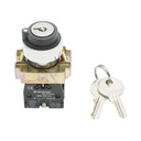 Selector 3 pozitii cu retinere si cheie 2NO, 400V/10A, LAY5-BG33