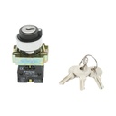 Selector 3 pozitii cu retinere si cheie 2NO, 400V/10A, LAY5-BG53