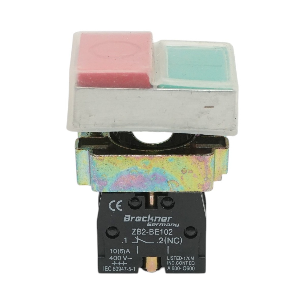 Buton comanda cap dublu cu capac protectie 1NO+1NC, 400V/10A, IP65