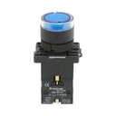 Buton indicator LED albastru cu rezistenta integrata 1NO, 220V, LAY5