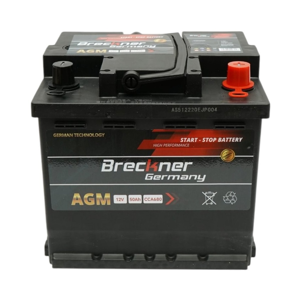 Baterie auto AGM start-stop 12V, 50Ah, 680A la pornire 207x175x190mm