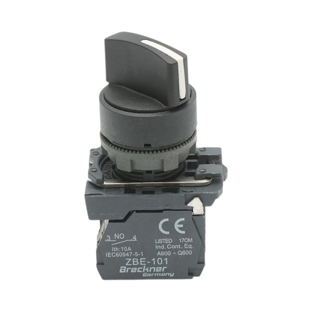 Selector 3 pozitii negru cu retinere 1NO+1NC, 10A, 24V, TB5