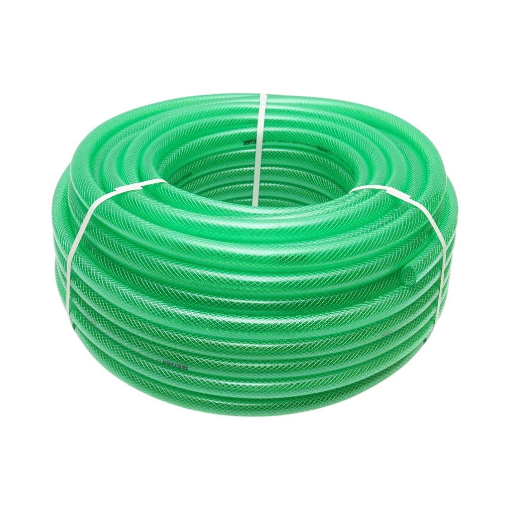 Furtun gradina PVC transparent 3/4 inch (19mm) cu insertie textila impletita 50m/rola