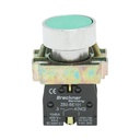 Buton comanda metalic verde cu revenire 1NO, 400V/10A, LAY5