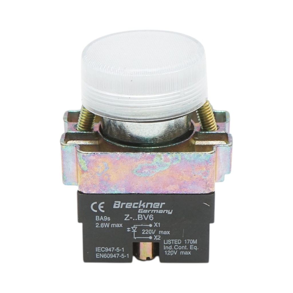 Buton indicator LED alb 220V LAY5