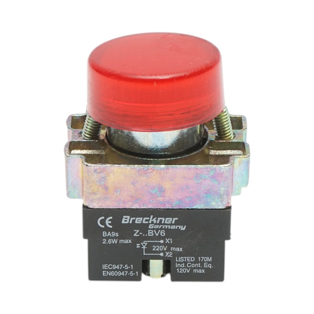 Buton indicator LED rosu 220V LAY5