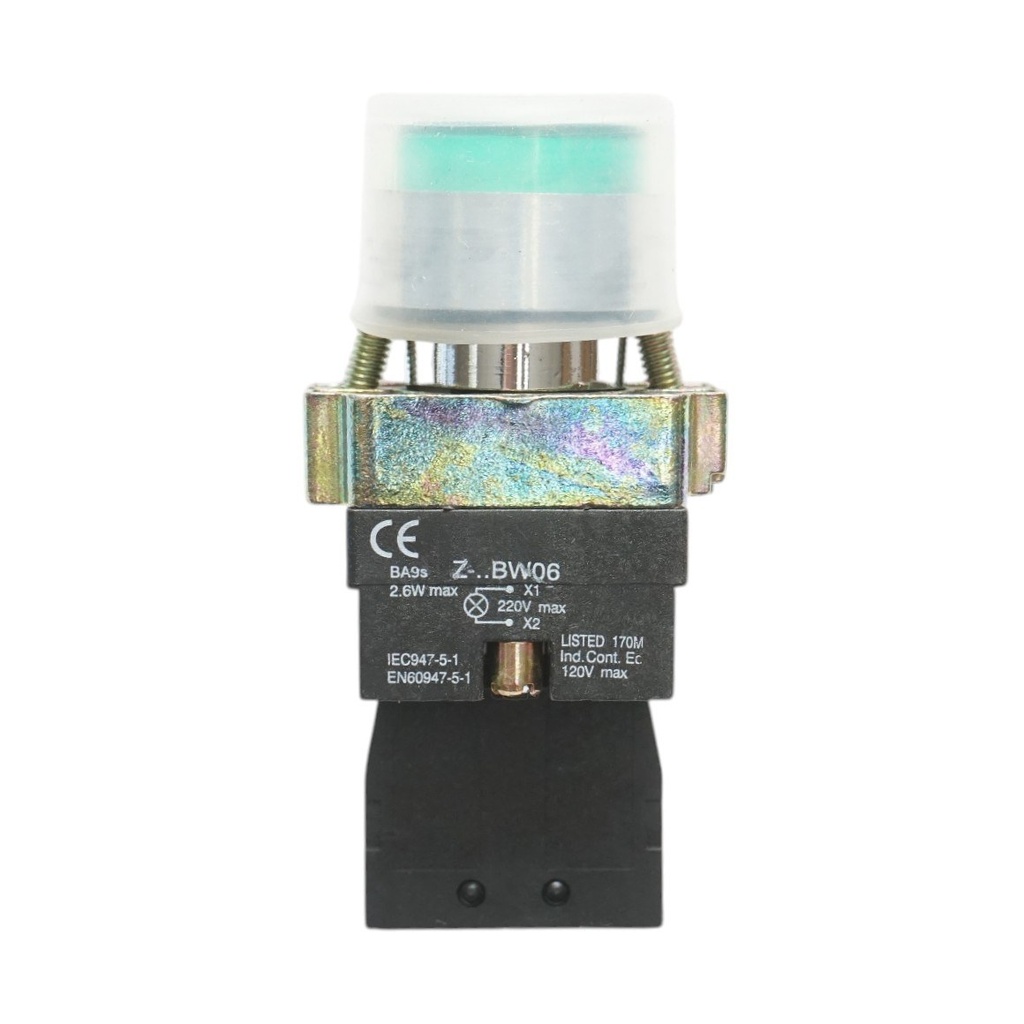 Lampa semnalizare cu alimentare directa verde si protectie 1NO, 220V, IP65, LAY5