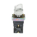 Selector 2 pozitii cu retinere si indicator semnalizare LED alb 1NO+1NC, 24V, LAY5