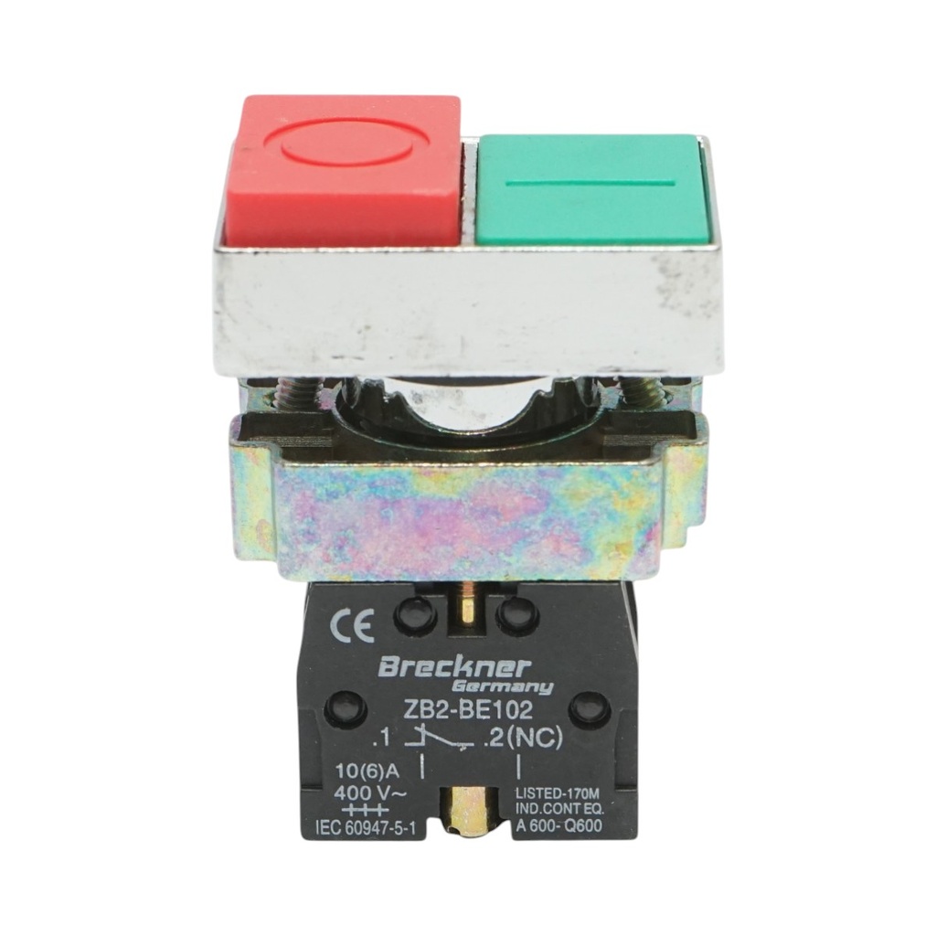 Buton comanda dublu convex 1NO+1NC, 400V/10A, LAY5 IP40