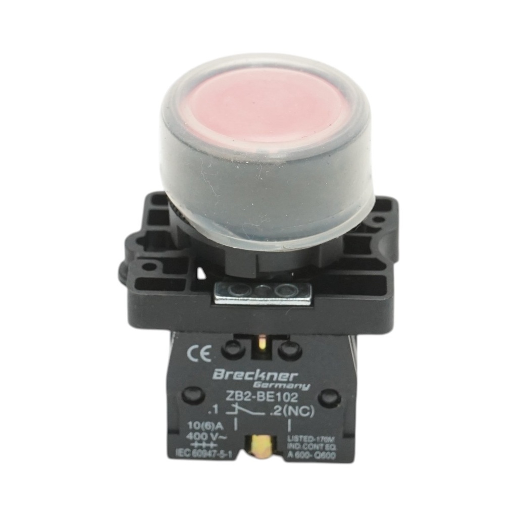 Buton comanda rosu cu capac protectie 1NC, 400V/10A, LAY5-EP42, IP65