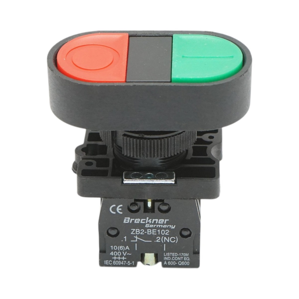 Buton comanda dublu 1NC, 400V/10A, LAY5 IP40