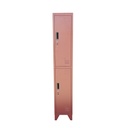 Dulap metalic fiset dublu tip vestiar maro cu 2 usi securizate si 6 rafturi 1700x300x450mm