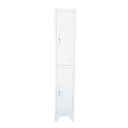 Dulap metalic fiset dublu tip vestiar gri cu 2 usi securizate si 6 rafturi 1700x300x450mm