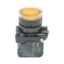 Buton comanda cu revenire si semnalizare LED galben 1NO+1NC, 24V/10A TB5