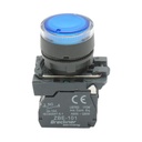 Buton comanda cu revenire si semnalizare LED albastru 1NO+1NC, 24V/10A TB5