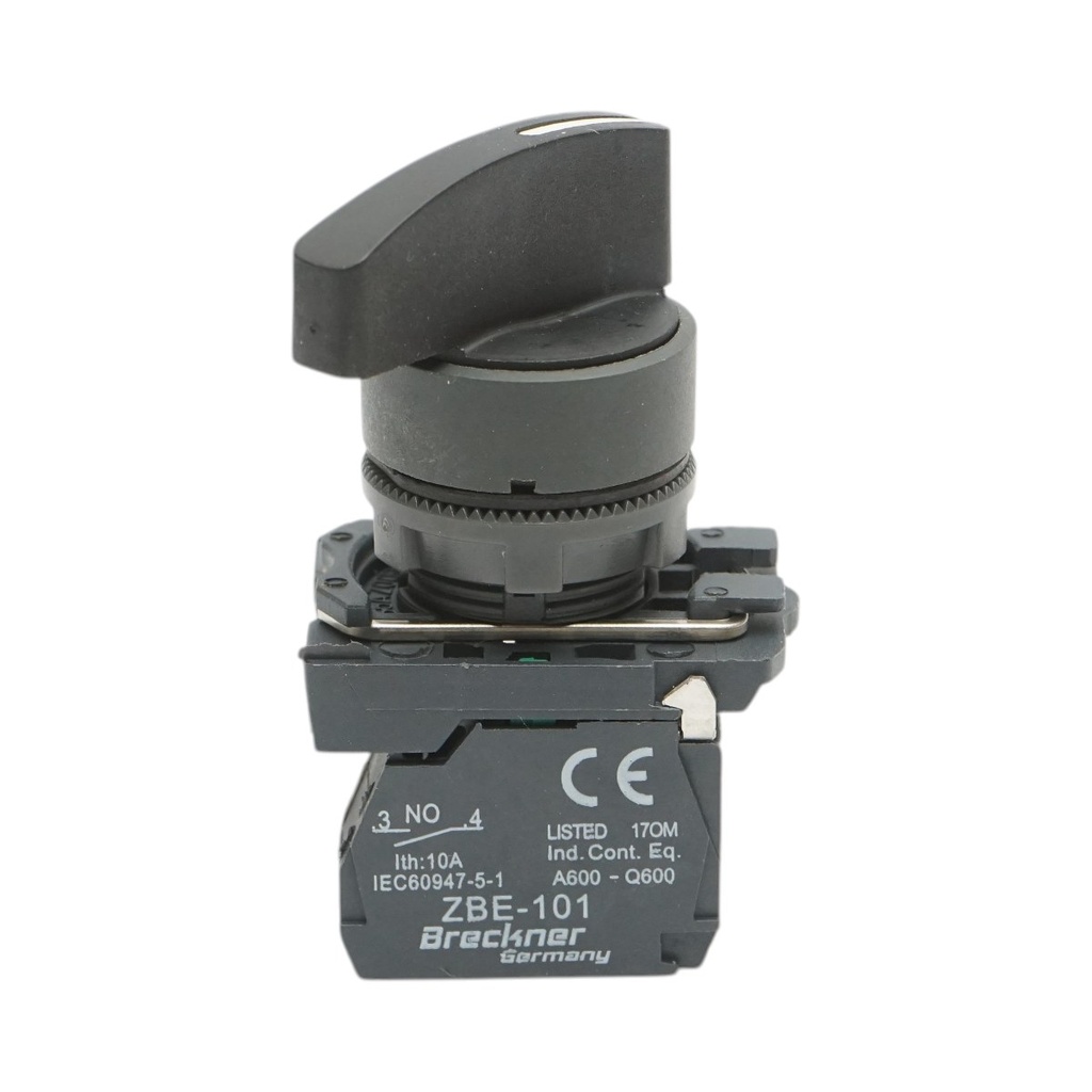 Selector 2 pozitii cu revenire negru 1NO, 240V/10A, TB5-AJ41