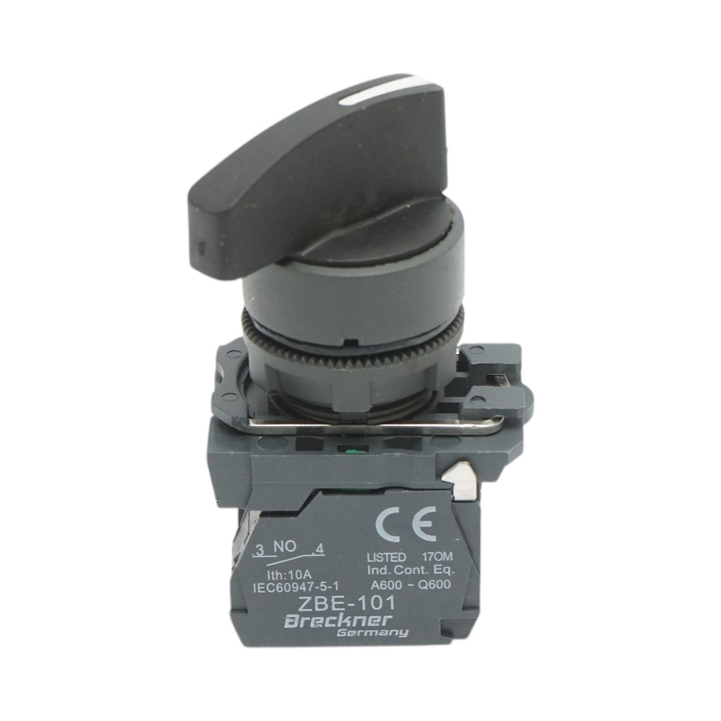 Selector 2 pozitii cu retinere negru 1NO+1NC, 240V/10A, TB5-AJ25