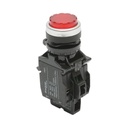 Buton comanda iluminat convex LED 24V AC/DC rosu cu revenire 1NO+1NC, 10A/600V AC, 1A/250V DC TA42