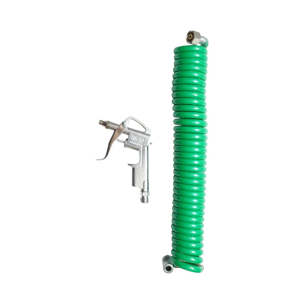 Pistol suflat aer comprimat cu furtun spiralat 5m si racord filet interior M12