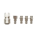 Set 5 cuple rapide 1/4 pentru furtunuri aer comprimat si scule pneumatice