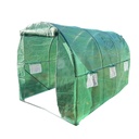 Solar de gradina 300x200x200cm cu sistem irigare, folie verde PE cu plasa 140g/mp UV, 6 ferestre, 2 usi, teava otel galvanizat 25mm THOR