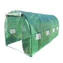 Solar de gradina 400x300x200cm cu sistem irigare, folie verde PE cu plasa 140g/mp UV, 8 ferestre, 2 usi, teava otel galvanizat 25mm THOR