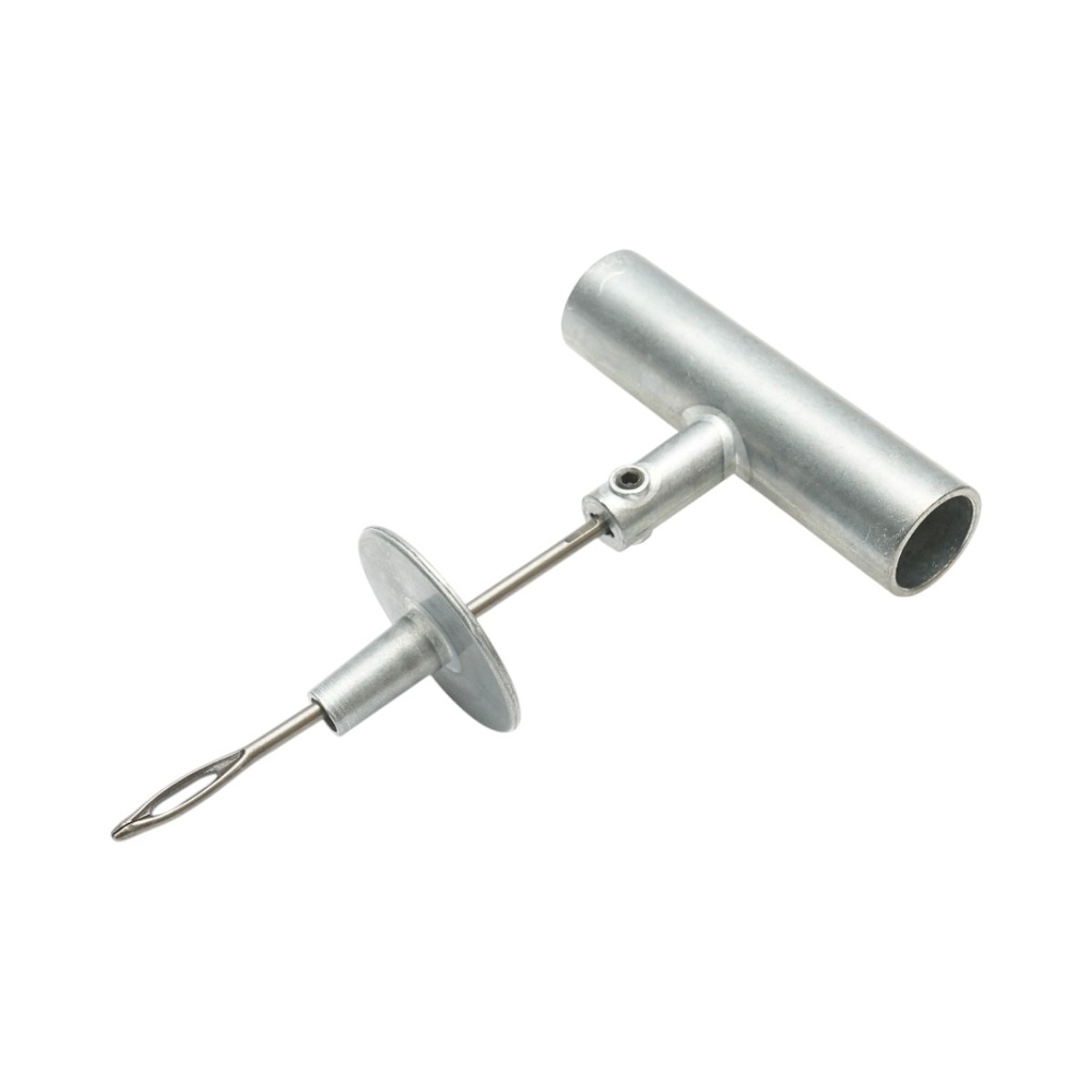 Instrument vulcanizare tip ac cu maner metalic T pentru inserare snur anvelope