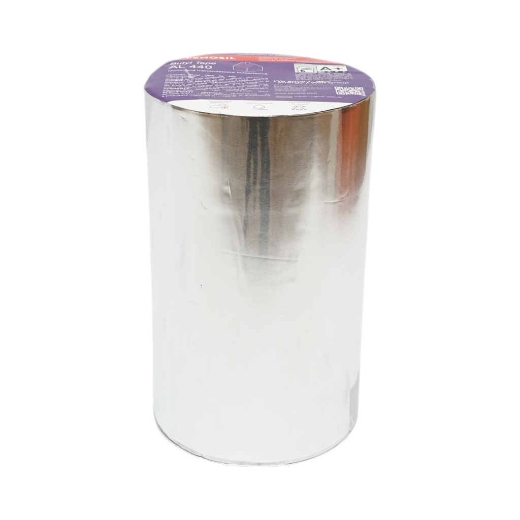 Banda butilica hidroizolanta autoadeziva cu folie de aluminiu 0.6x200mmx10m Butyl Tape AL 440 Penosil