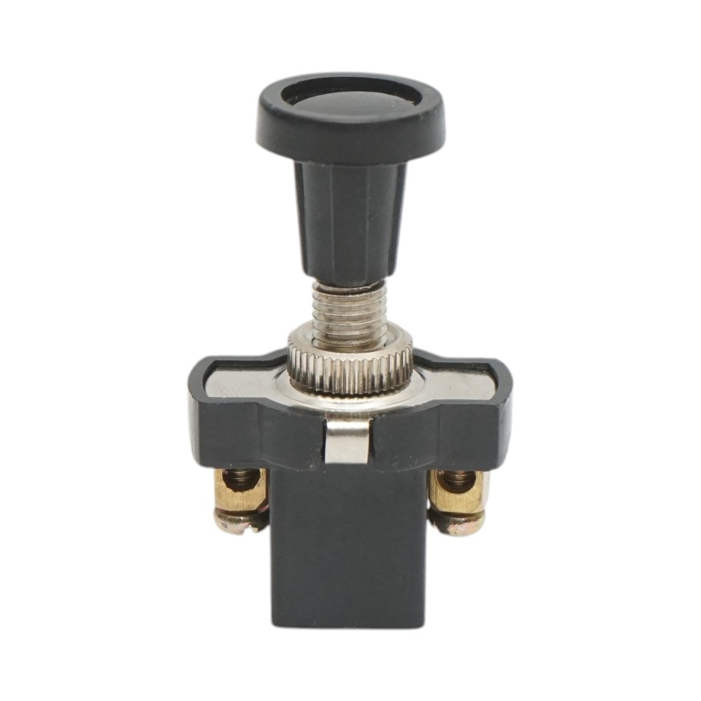 Intrerupator scurt 12V/5A pull switch ON/OFF cu piulita prindere metalica
