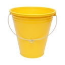 Galeata plastic hranire animale 10L galbena cu maner metalic