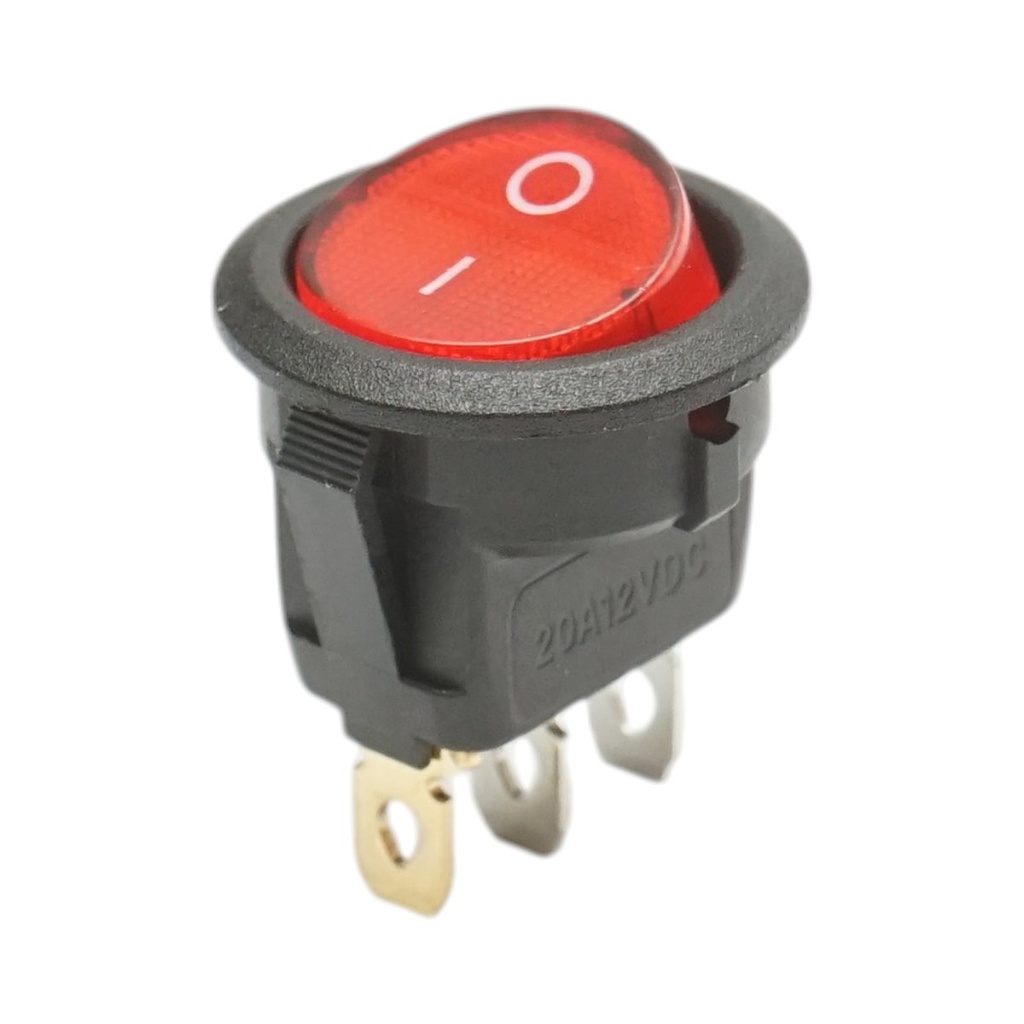 Buton intrerupator LED 12V DC/20A, cu 3 pini ON/OFF universal