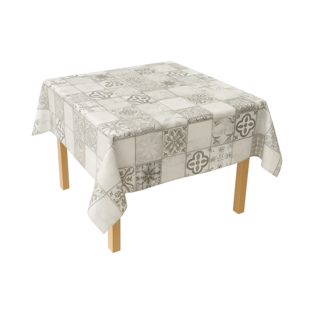 Rola fata de masa decorativa PVC 1.37x20m, grosime 0.18mm, textil 45 g/mp, model mozaic vintage