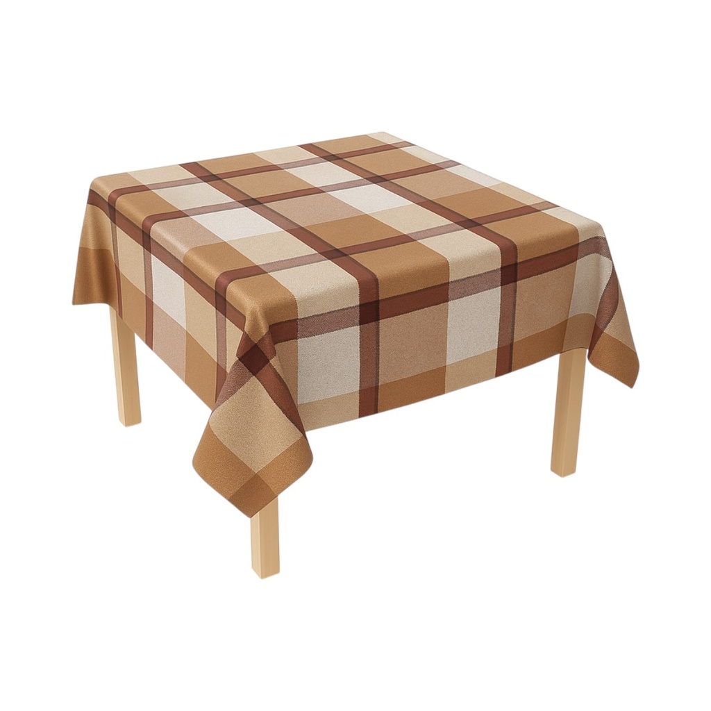 Rola fata de masa decorativa PVC 1.37x20m, grosime 0.18mm, textil 45 g/mp, model carouri