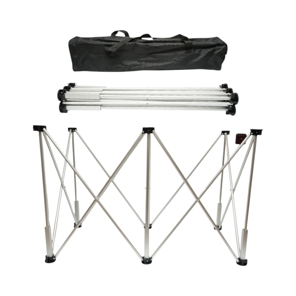 Masa de lucru pliabila tip acordeon cu 6 picioare, cadru din aluminiu 116x61x72cm