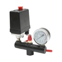 Presostat complet cu manometru 220V, 15A, presiune maxima 12 bar pentru compersor aer DISGM62, DISGM63, DISGM66