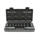 Trusa chei tubulare de impact lungi 10-24mm, 78mm, patrat 1/2 inch Cr-Mo 11 piese