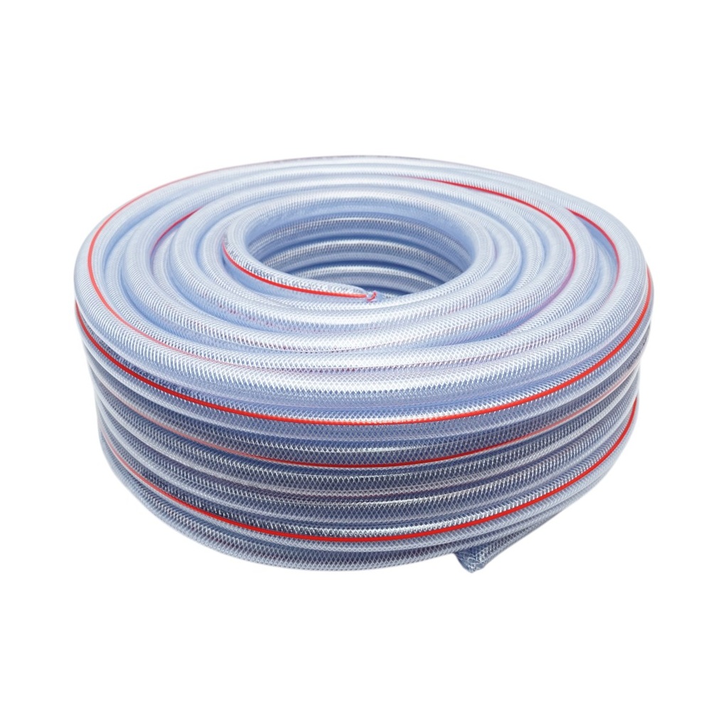 Furtun gradina PVC transparent 3/4 inch (19mm), PN6 bar, 19x25mm cu insertie textila impletita 50m/rola UZ INTENSIV